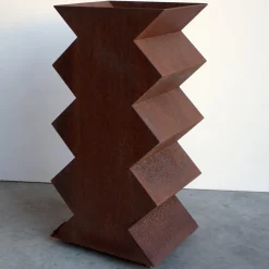 2 Corten Steel Vase Holder