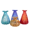 1950 Polychrome Set of 4 Flounced Vases