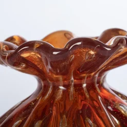 1950 Polychrome Set of 3 Vases with Gold Bubbles