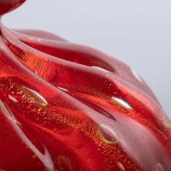 1950 Polychrome Set of 3 Vases with Gold Bubbles