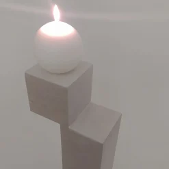 A White Natural Stone Candleholder