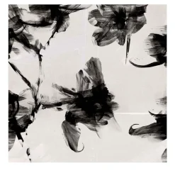 Abstract Black and White Floral Wallpaper