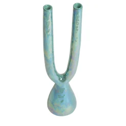 Acqua Ceramic Double Candlestick