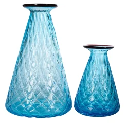 Acqua Mare Balloton Set of 2 Conical Azure Vases