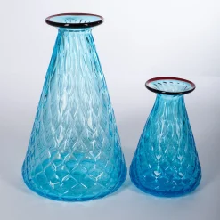 Acqua Mare Balloton Set of 2 Conical Azure Vases