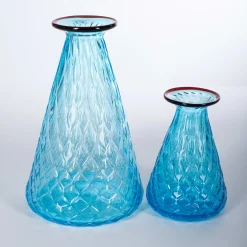 Acqua Mare Balloton Set of 2 Conical Azure Vases