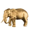 African Father Elephant-Shaped Golden Sculpture