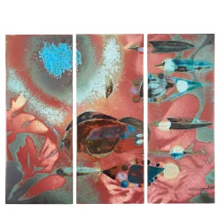 Alba e Pesci nel Mediterraneo 3-Tile Ceramic Decorative Panel