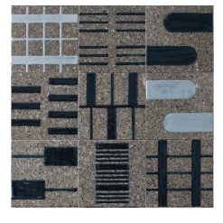 Alfabeto Set of 44 Blue and Gray Tiles by Margherita Rui