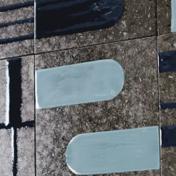 Alfabeto Set of 44 Blue and Gray Tiles by Margherita Rui