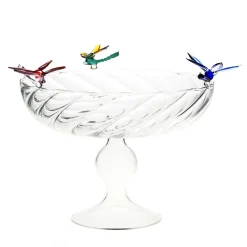 Ali in Volo Glass Fruit Platter with Dragonflies