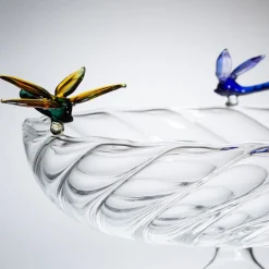 Ali in Volo Glass Fruit Platter with Dragonflies