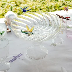 Ali in Volo Glass Fruit Platter with Dragonflies