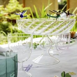 Ali in Volo Glass Fruit Platter with Dragonflies