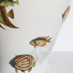 Amami Amphora Porcelain Vase With Tropical Fish H27Cm