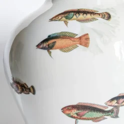 Amami Amphora Porcelain Vase With Tropical Fish H32Cm