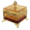 Amber Crystal Jewelry Box with 24K Gold