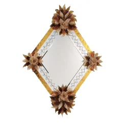 Ambra Gold Murano Glass Mirror by Fratelli Tosi