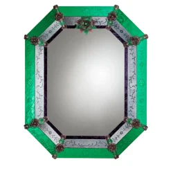 Anaki Green Murano Glass Wall Mirror