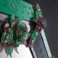 Anaki Green Murano Glass Wall Mirror