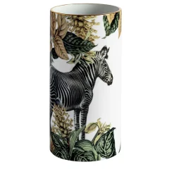 Animalia Porcelain Cylindrical Vase With Zebra