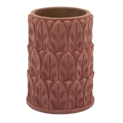Anne Leaf-Patterned Small Terracotta Stoneware Vase
