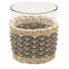 Anney Leather & Rattan Cup - Beige