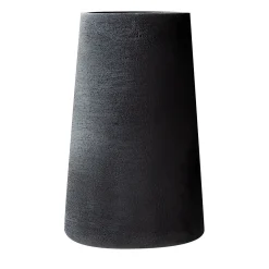 Antibes Truncated-Conical Black Ceramic Vase