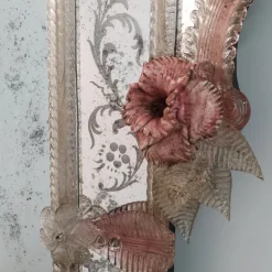 Apollo Pink Murano Glass Mirror by Fratelli Tosi