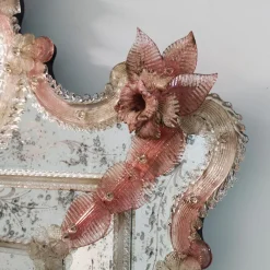 Apollo Pink Murano Glass Mirror by Fratelli Tosi