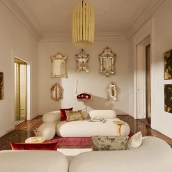 Apollo Pink Murano Glass Mirror by Fratelli Tosi