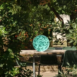 Aqua and Green Ceramic Decorative Plate