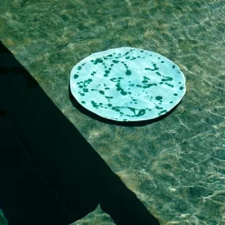 Aqua and Green Ceramic Decorative Plate