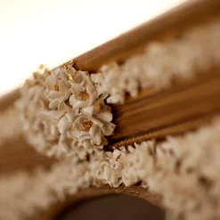 Arched Mirror with Capodimonte Porcelain Flowers and Hand-Painted Gold Highlights