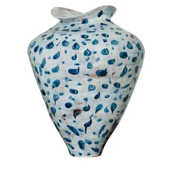 Areté Pois Blue Ceramic Vase