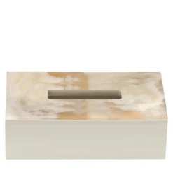 Armida Ivory Tissue Box with Horn Insert