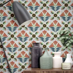 Armony Multicolor Ceramic Tile Composition with Floral Design