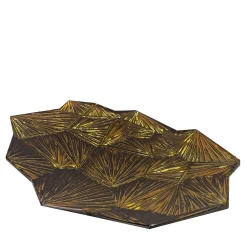 Artistic Amber & Gold Crystal Centerpiece