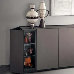 Aryballos White And Black Vase By Ugo La Pietra