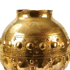 Astra gold Ceramic Vase by Gabriele Mengoni