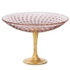 Astra Pink & Gold Leaf Pedestal Centerpiece Bowl