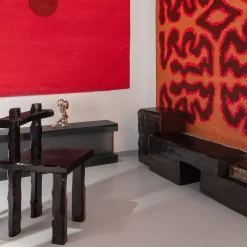 Astro Square Red Wool Kilim Carpet