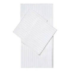 Athos Jacquard White US King Sheet Set