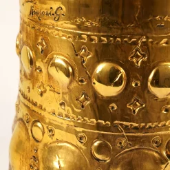 Auri gold Ceramic Vase by Gabriele Mengoni
