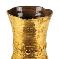 Auri gold Ceramic Vase by Gabriele Mengoni