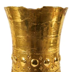 Auri gold Ceramic Vase by Gabriele Mengoni