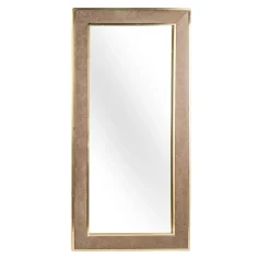 Aurora Leather And Brass Mirror