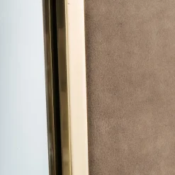 Aurora Leather And Brass Mirror