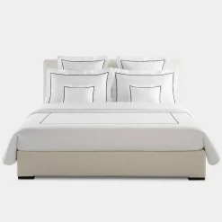 BACCHETTA Duvet Cover Set in White Cotton Sateen