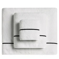 BACCHETTA White Embroidered Towel Set in Terry Cotton